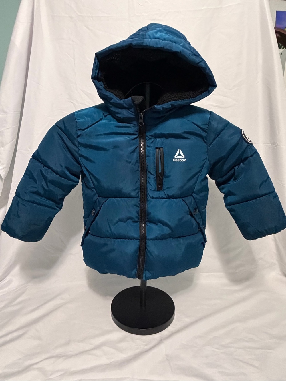 Reebok Kids Teal Puffer Jacket with Hood Sz3T